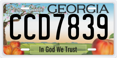GA license plate CCD7839