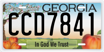 GA license plate CCD7841