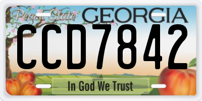 GA license plate CCD7842
