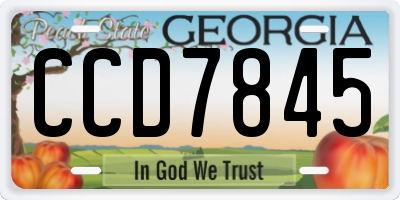 GA license plate CCD7845