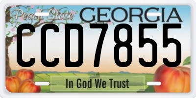 GA license plate CCD7855