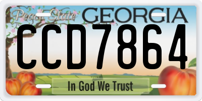 GA license plate CCD7864