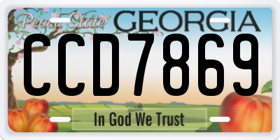 GA license plate CCD7869