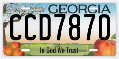 GA license plate CCD7870