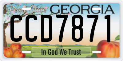 GA license plate CCD7871