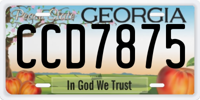 GA license plate CCD7875