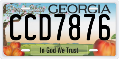 GA license plate CCD7876