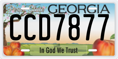 GA license plate CCD7877