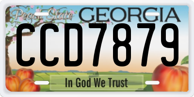 GA license plate CCD7879