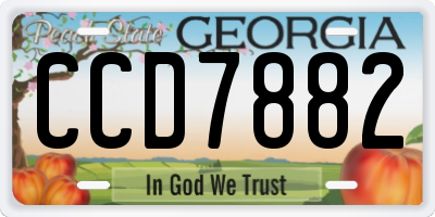 GA license plate CCD7882