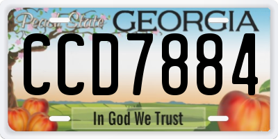 GA license plate CCD7884