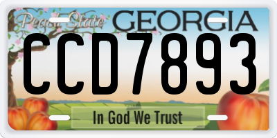 GA license plate CCD7893