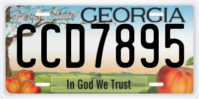 GA license plate CCD7895