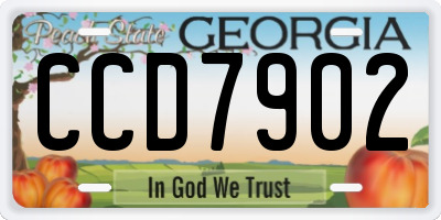 GA license plate CCD7902