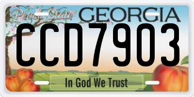 GA license plate CCD7903