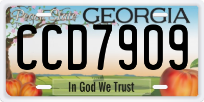 GA license plate CCD7909