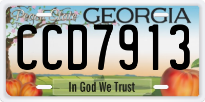 GA license plate CCD7913