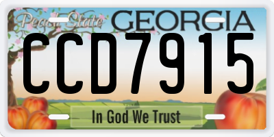 GA license plate CCD7915
