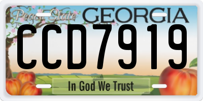 GA license plate CCD7919