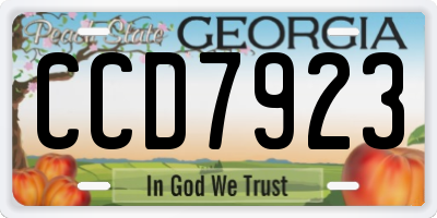 GA license plate CCD7923