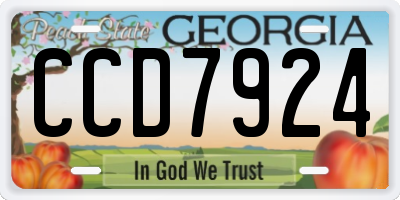 GA license plate CCD7924
