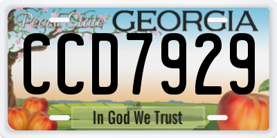 GA license plate CCD7929