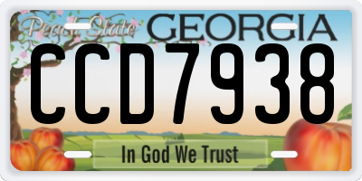 GA license plate CCD7938