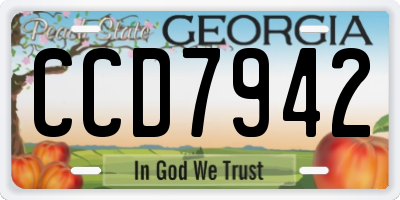 GA license plate CCD7942