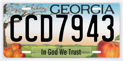 GA license plate CCD7943
