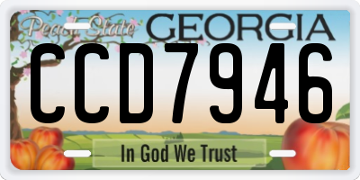 GA license plate CCD7946