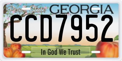GA license plate CCD7952