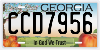 GA license plate CCD7956