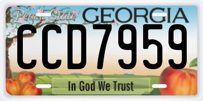 GA license plate CCD7959