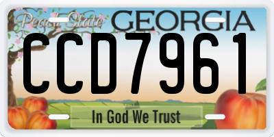 GA license plate CCD7961