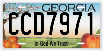 GA license plate CCD7971