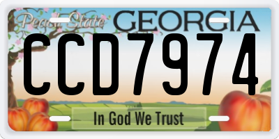 GA license plate CCD7974