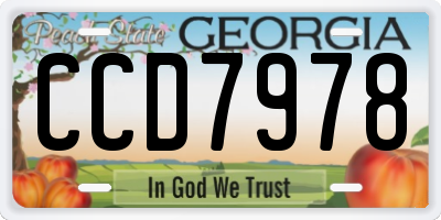 GA license plate CCD7978