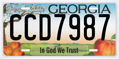 GA license plate CCD7987