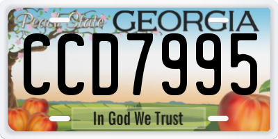 GA license plate CCD7995