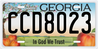 GA license plate CCD8023