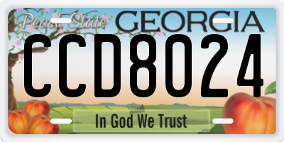 GA license plate CCD8024