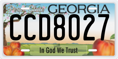 GA license plate CCD8027
