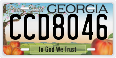 GA license plate CCD8046