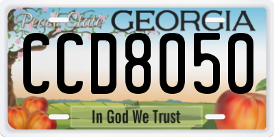 GA license plate CCD8050