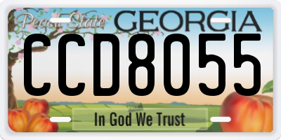 GA license plate CCD8055