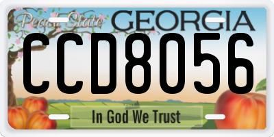 GA license plate CCD8056