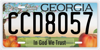 GA license plate CCD8057