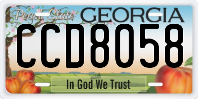 GA license plate CCD8058