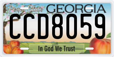GA license plate CCD8059