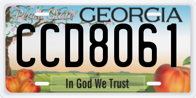 GA license plate CCD8061